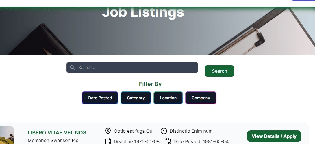 JOB LISTING SITE